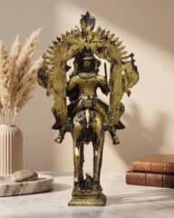 Buy Brass Vintage Finished Khandoba on Horse Idol
