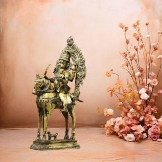 Brass-Vintage-Finished-Khandoba-on-Horse-Idol-3