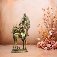 Brass-Vintage-Finished-Khandoba-on-Horse-Idol-3