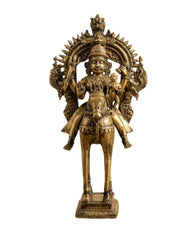 Buy Brass Vintage Finished Khandoba on Horse Idol