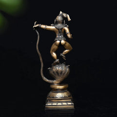 Brass Vintage Kaliya Krishna Sculpture