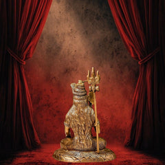 Brass shiva statue Meditating On Lion Mat