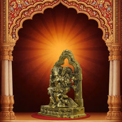 Brass Garuda Carrying Vishnu and Laxmi