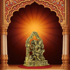 Brass Garuda Carrying Vishnu and Laxmi