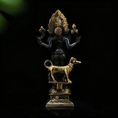 Brass Antique Kaal Bhairava Statue