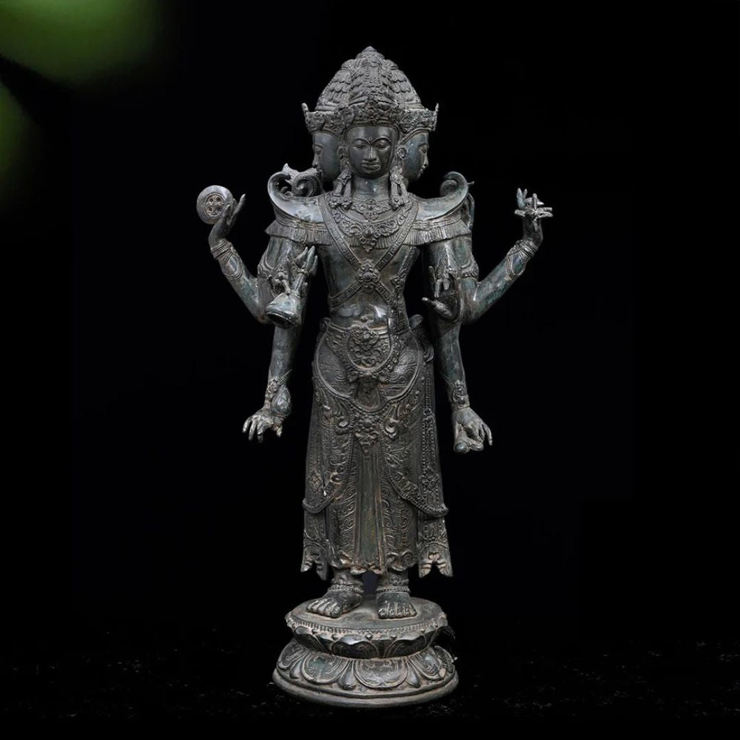 Bronze Brahma Antique Sculpture (29.1 inches)