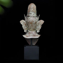 Bronze Buddha Handcrafted Sculpture on Stand
