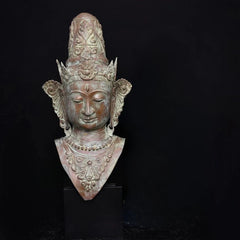 Bronze Buddha Handcrafted Sculpture on Stand