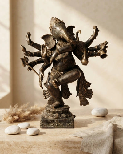 Bronze Dancing Ganesha Sculpture
