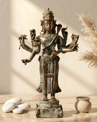 Goddess Saraswati Antique - Bronze Sculpture