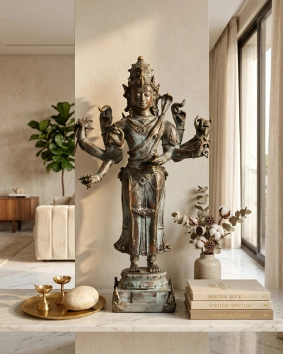Goddess Saraswati Antique - Bronze Sculpture
