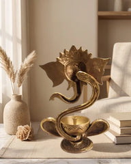 Buy Brass Abstract Ganesha Diya