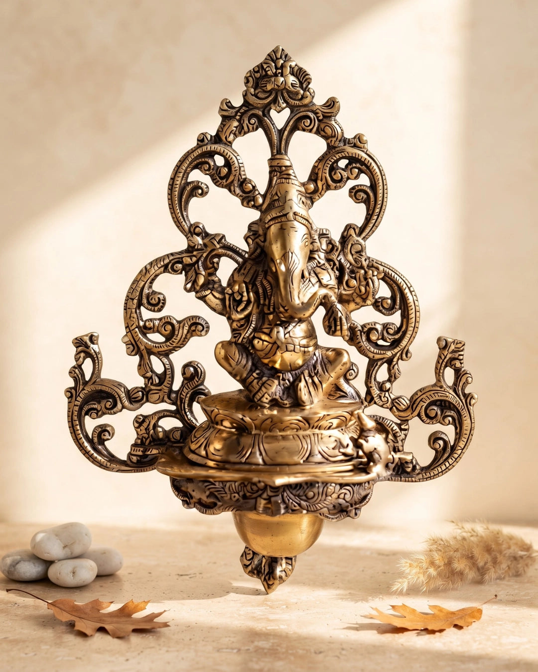 Buy Brass Ganesha Wall Hanging Diya