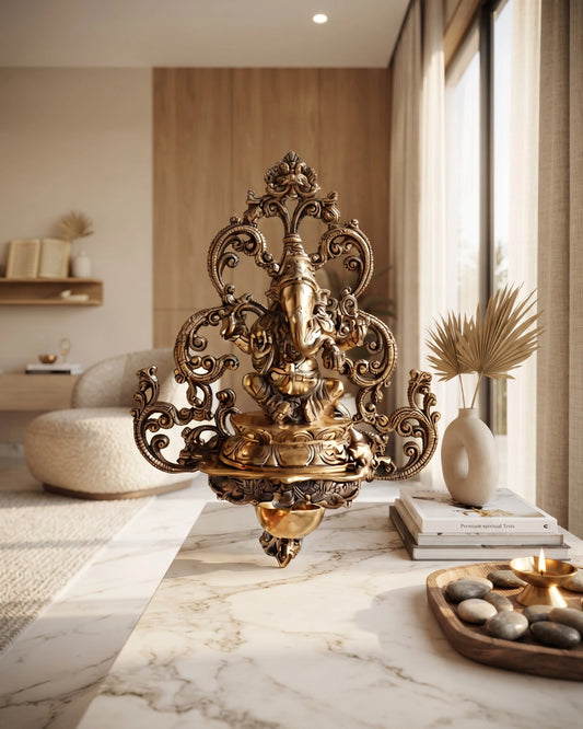 Buy Brass Ganesha Wall Hanging Diya