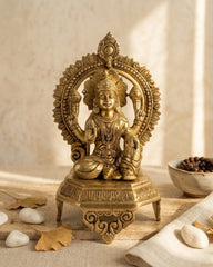 Buy Brass Sitting Laxmi on Octagon with Arch