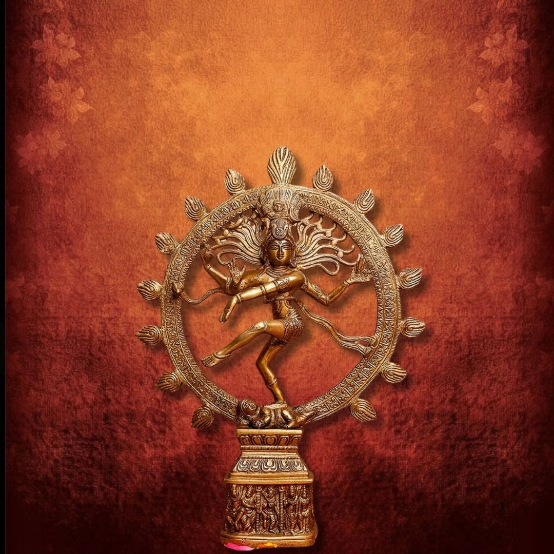Dancing Lord Shiva Nataraja Brass Statue for Worship