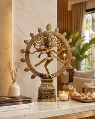 Dancing Lord Shiva Nataraja Brass Statue for Worship