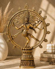 Dancing Lord Shiva Nataraja Brass Statue for Worship