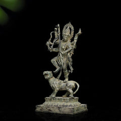 Devi Durga on Lion - Antique Bronze Statue