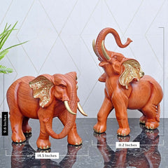 Elegant African Elephant Pair - Set of two