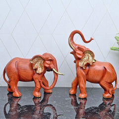Elegant African Elephant Pair - Set of 2