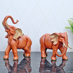 Elegant African Elephant Pair - Set of two