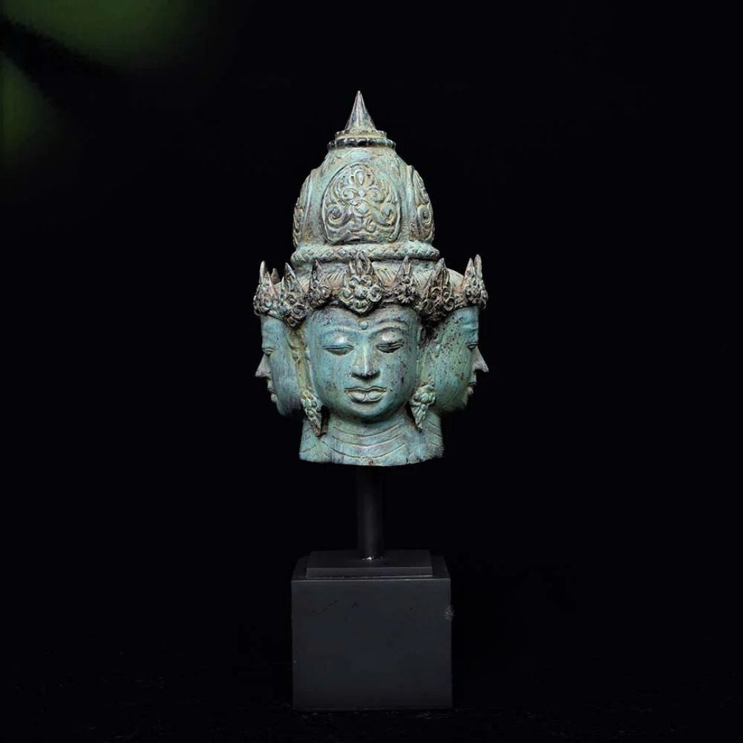 Four Faced Crown Buddha - Bronze Sculpture