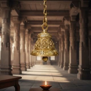 GANESH AND LOTUS HANGING BELL