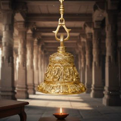 GANESH AND LOTUS HANGING BELL