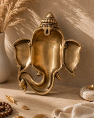 Ganesha Face Wall Hanging – Superfine Heavy Brass
