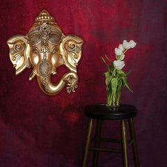 Ganesha Face Wall Hanging – Superfine Heavy Brass