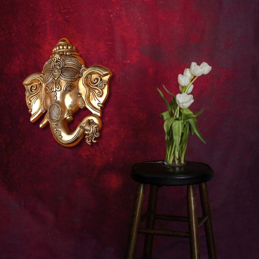 Ganesha Face Wall Hanging – Superfine Heavy Brass