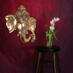 Ganesha Face Wall Hanging – Superfine Heavy Brass