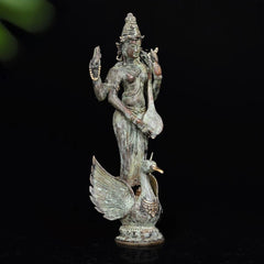 Goddess Saraswati Antique - Bronze Sculpture