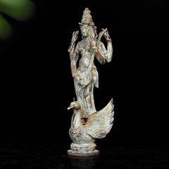 Goddess Saraswati Antique - Bronze Sculpture