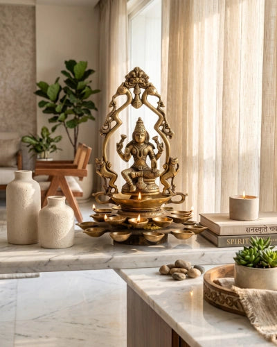Handcrafted Brass Laxmi Diya