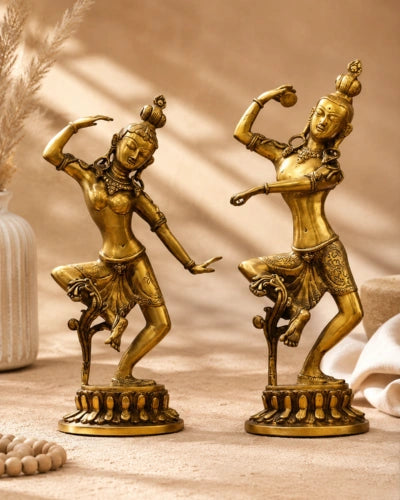 Handmade Brass Dancing Shiva Parvati Statue