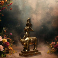Idol of Brass krishna and Cow Statue
