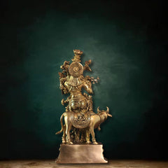 Brass Cow Krishna Handcrafted