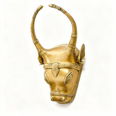 Indian Handcrafted  Brass Cow Head Wall Hung (3 Kg / 30.9 Cm)