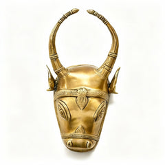 Indian Handcrafted  Brass Cow Head Wall Hung (3 Kg / 30.9 Cm)
