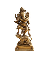 Indonesian Antique Brass Dancing Ganesha