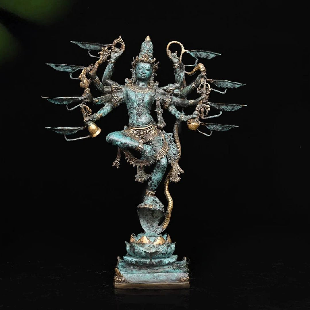 Kaliya Krishna Sculpture - Bronze Sculpture