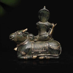 Krishna on Cow - Bronze  Handcrafted  Sculpture