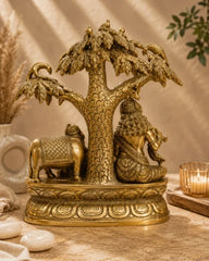 LOVING RADHA KRISHNA STATUE UNDER TREE