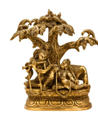 LOVING RADHA KRISHNA STATUE UNDER TREE