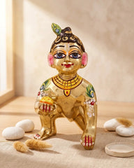 Buy Laddu Gopal Ashtadhatu Idol - with Beautiful Hand Painted Shringar