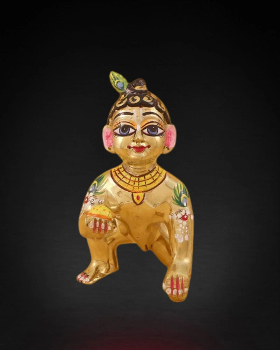 Laddu-Gopal-Ashtadhatu-Idol-with-Beautiful-Hand-Painted-Shringar