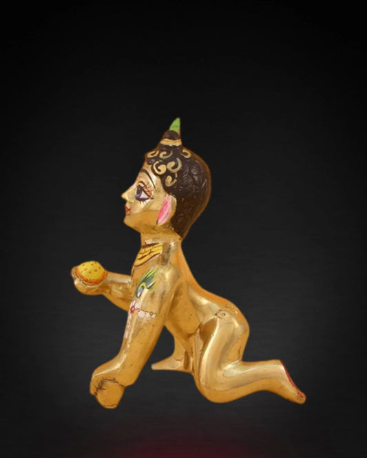 Laddu-Gopal-Ashtadhatu-Idol-with-Beautiful-Hand-Painted-Shringar