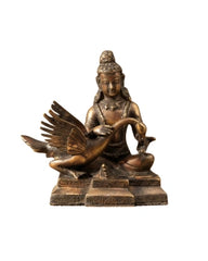 Lord Buddha with Swan Antique Brass Statue